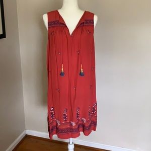 Loft embroidered sun dress. Size Large, NWT